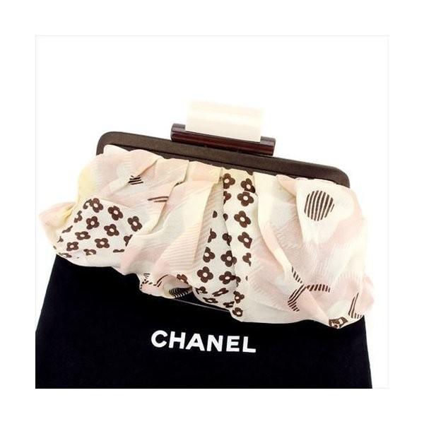 シャネル Chanel バッグ クラッチバッグ カメリア ココマーク オールドシャネル ピンク ブラウン ベージュ系 レディース 中古 Bag