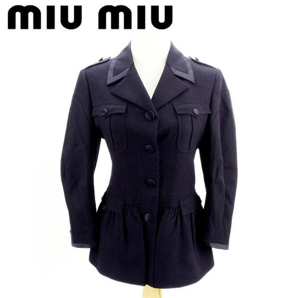 正規通販 ラスト1点 中古 レディース ブラック 42 シングルボタン ジャケット Miu Miu ミュウミュウ テーラード、ブレザー
