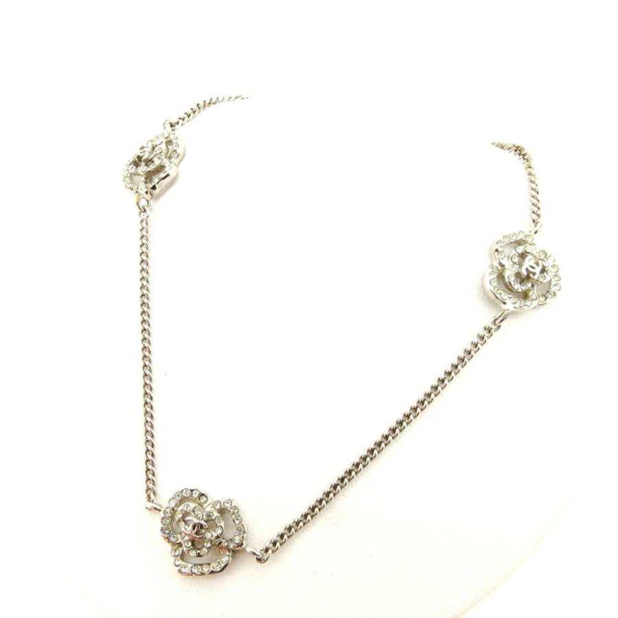希少 CHANEL シャネル ネックレス カメリア スクエア シルバー製 CHANEL（シャネル） ネックレス アクセサリー レディース カメリア