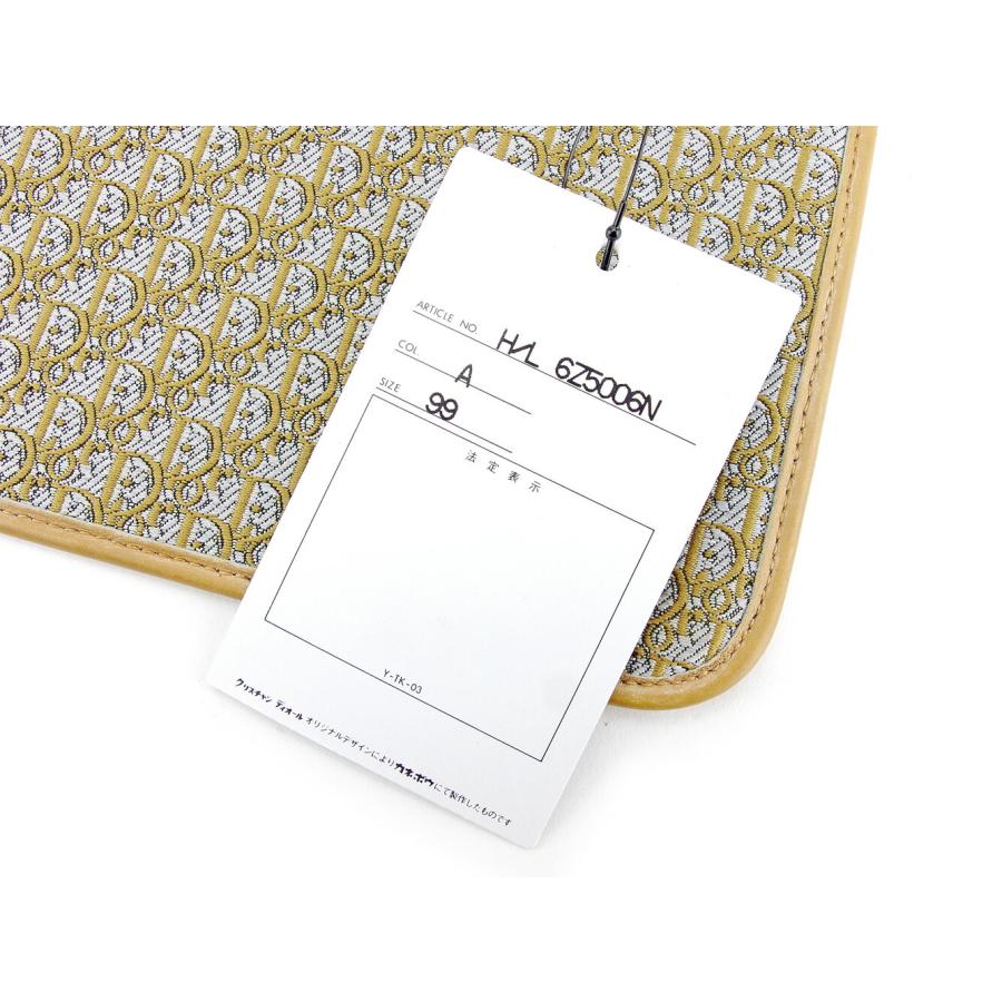 ディオール Dior ポーチ トロッター ベージュ グレー 灰色 ゴールド レディース 中古_5