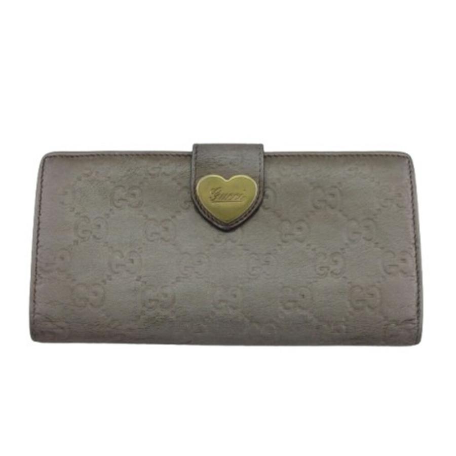GUCCI（グッチ） 長財布 グッチシマ ロゴハートプレート付き グレー