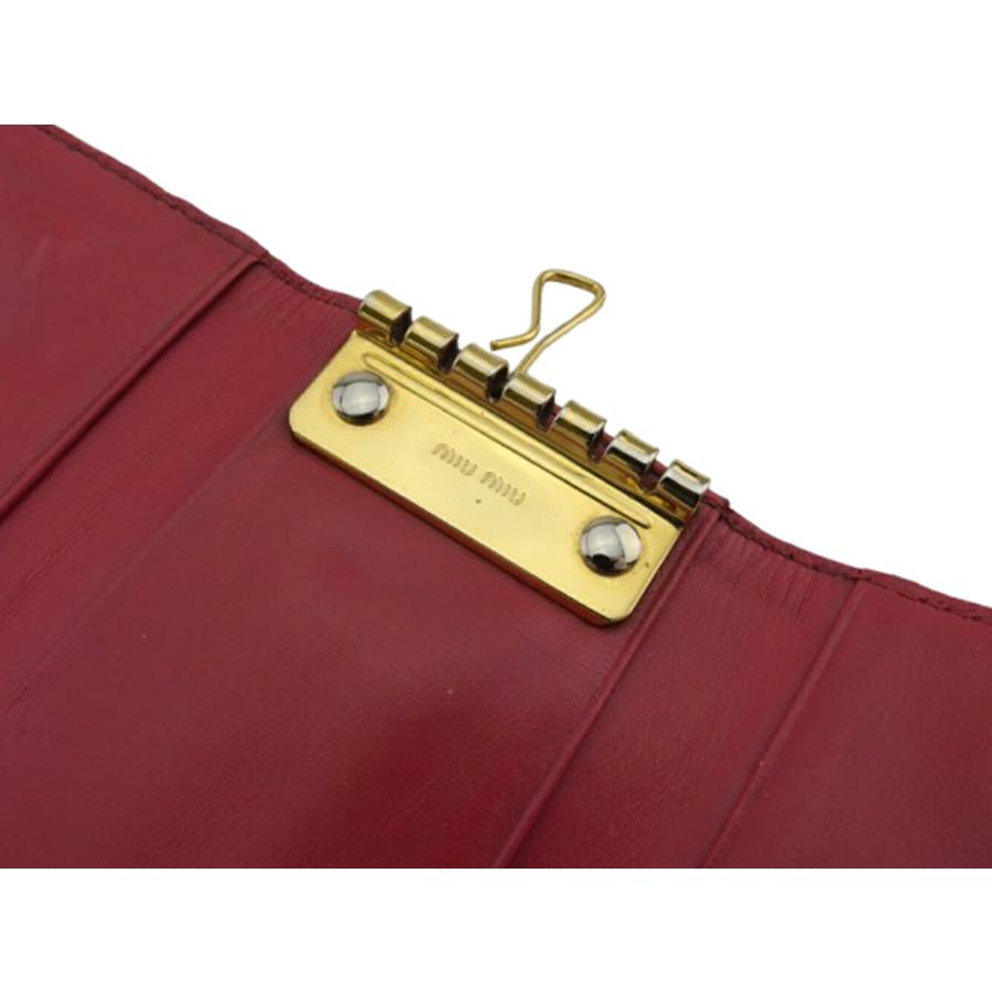 miu miu（ミュウミュウ） キーケース クロコ調 ピンク レディース 中古