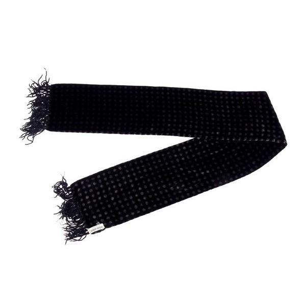 ジョルジオアルマーニ ストール ベロア 総柄 フリンジ ブラック 黒 ジョルジオアルマーニ GIORGIO ARMANI ストール ベロア 総柄 フリンジ