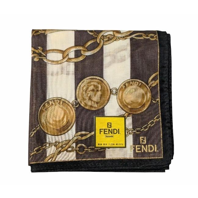 H*a様 FENDI 大判ハンカチ スカーフ 2点セット　新品　未使用フェンディ FENDI（フェンディ） 未使用 ハンカチ スカーフ ロゴ ブラック