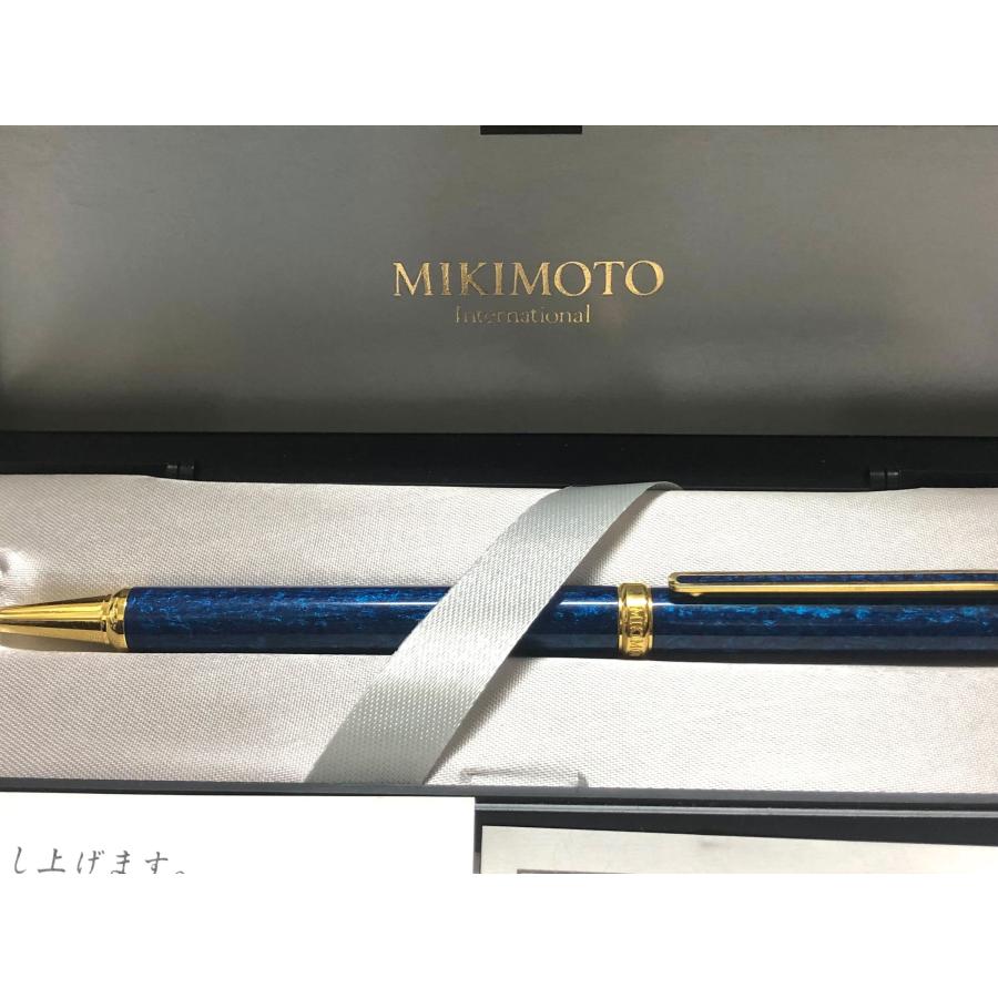 新品同様 MIKIMOTO ミキモト ボールペン ブルー　 金属製 レディース パール付き 真珠付き ゴールド 青 【中古】｜brandeal｜07