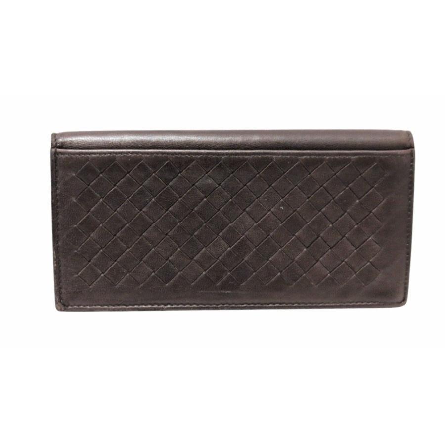 【Bottega Veneta 】イントレチャート 長財布 レザーダークブラウン BOTTEGA VENETA（ボッテガ・ヴェネタ） イントレチャート 長財布