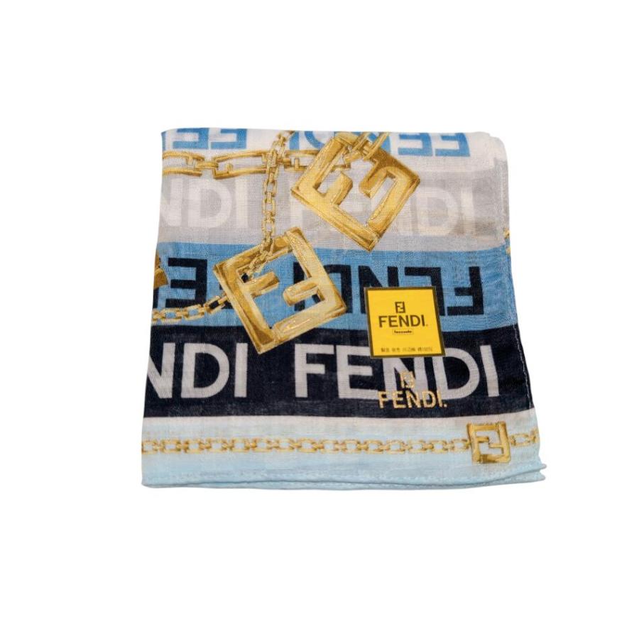 ***様 FENDI ハンカチ 11枚セット　未使用品あり FENDI（フェンディ） 未使用 ハンカチ チェーン スカーフ ロゴ ブルー