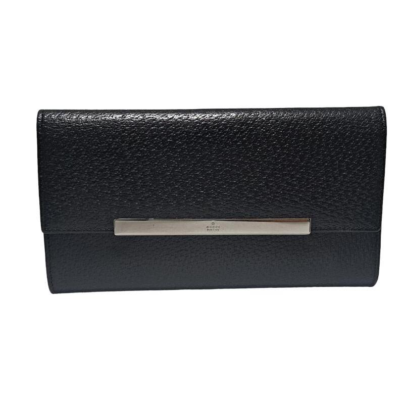 GUCCI グッチ ブラック レザー 長財布三つ折り