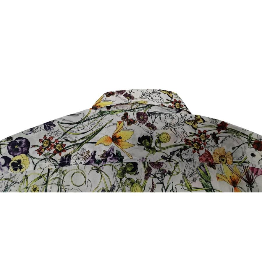 グッチ 半袖 シャツ フローラ 花柄 メンズ 38 フローラル 草木