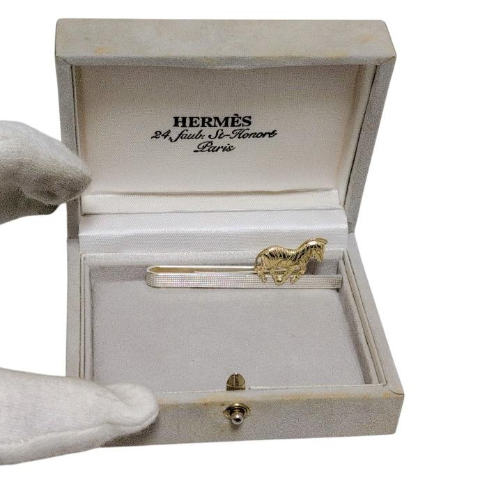 新品未使用　エルメスタイ HERMES（エルメス） タイバー コンビ タイクリップ シルバー SV925 K18