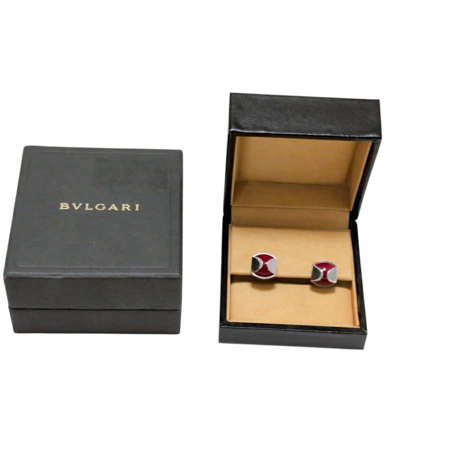 BVLGARI（ブルガリ） カフス レッド シルバー SV925 シルバー