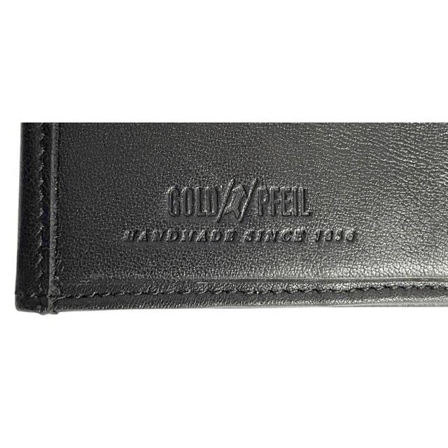 未使用品　ゴールドファイル　二つ折り長財布　ブラック　本牛革　デッドストック GOLD PFEIL（ゴールドファイル） 財布 二つ折り 長財布 スリム 薄型