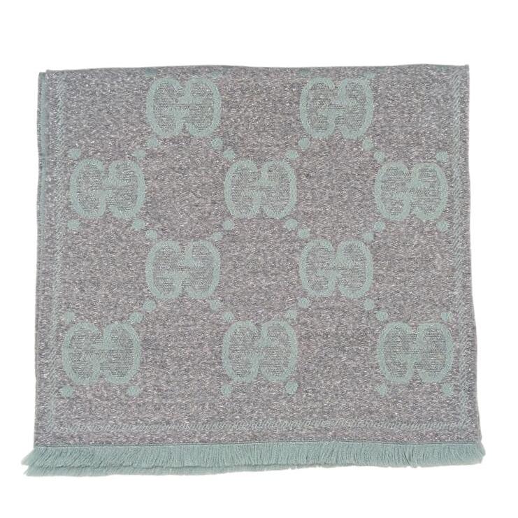 GUCCI（グッチ） 新品同様 GG柄 フリンジ ジャガードマフラー 598993