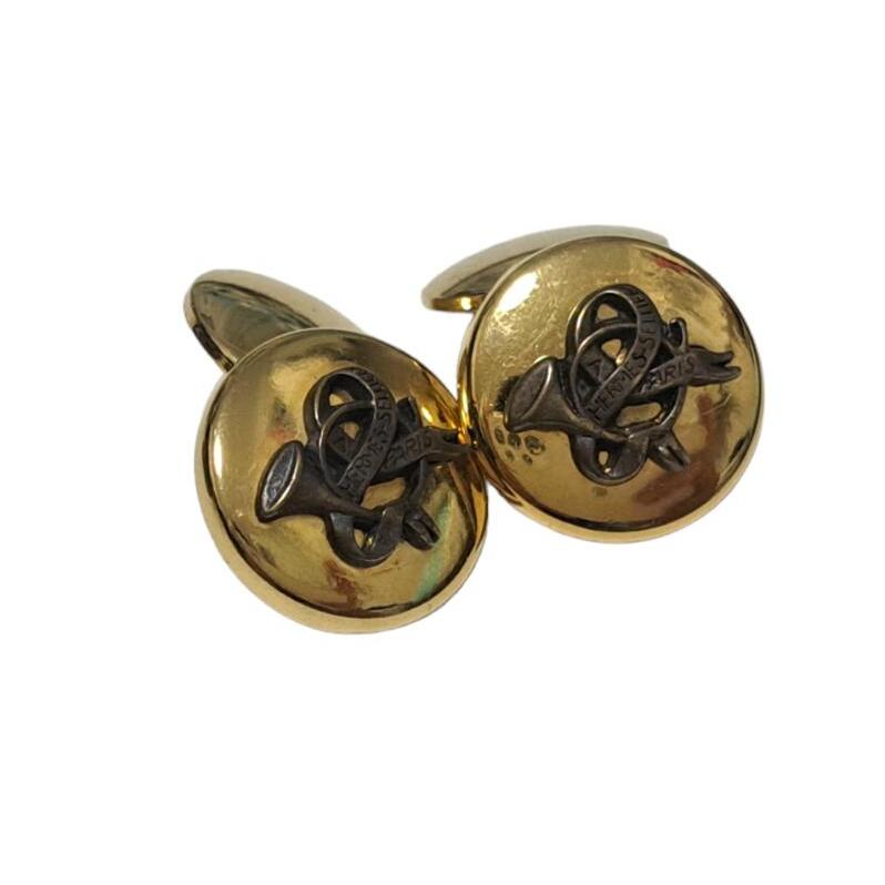 エルメス カフス カフスボタン GP ラッパ カフリンクス メンズ 紳士用 ゴールド金具 HERMES 【中古】 HERMES（エルメス） カフス カフスボタン GP ラッパ カフリンクス