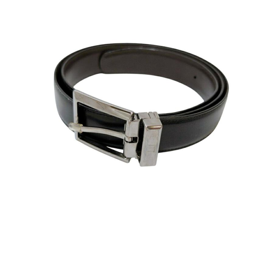dunhill（ダンヒル） ベルト レザー シルバー ブラック 黒 ロゴ