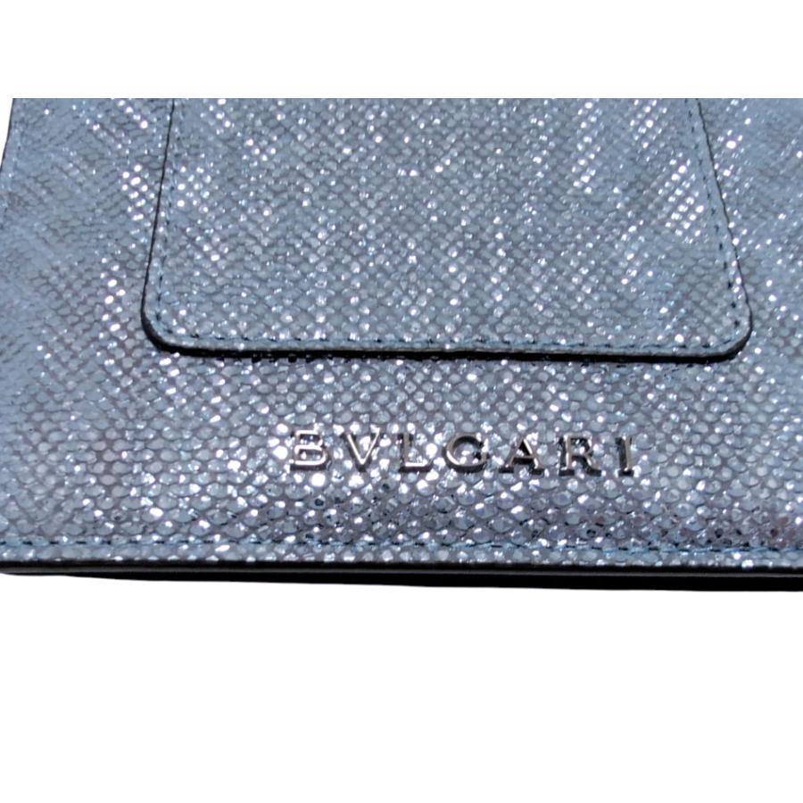 BVLGARI（ブルガリ） 未使用 カードケース レザー ブルーメタリック