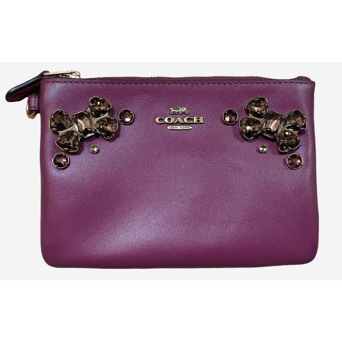 COACH（コーチ） ポーチ リストレット スタッズ ボルドー ワインレッド 