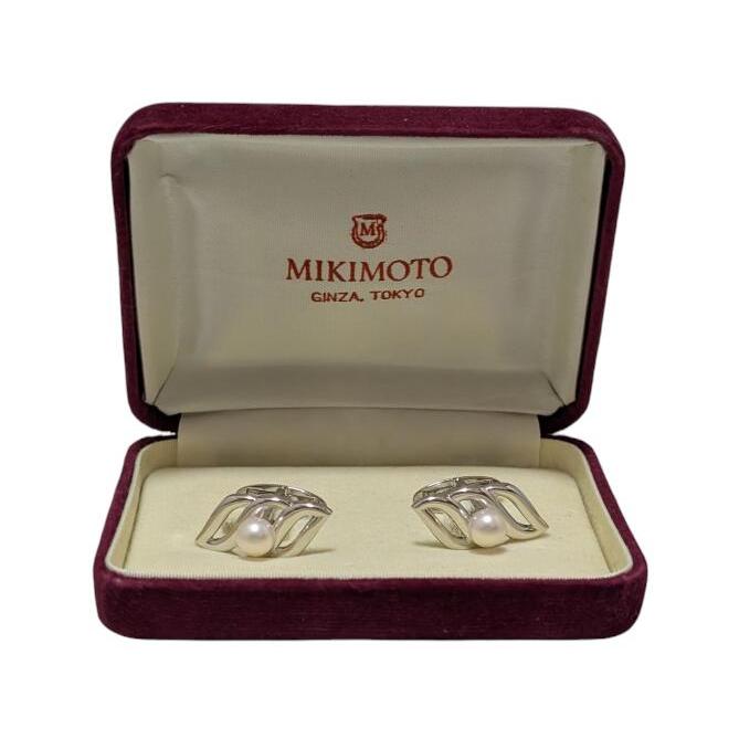 MIKIMOTO 新品同様 ミキモト カフス 真珠 パール 6mm シルバー MIKIMOTO 新品同様 ミキモト カフス 真珠 パール 6mm シルバー