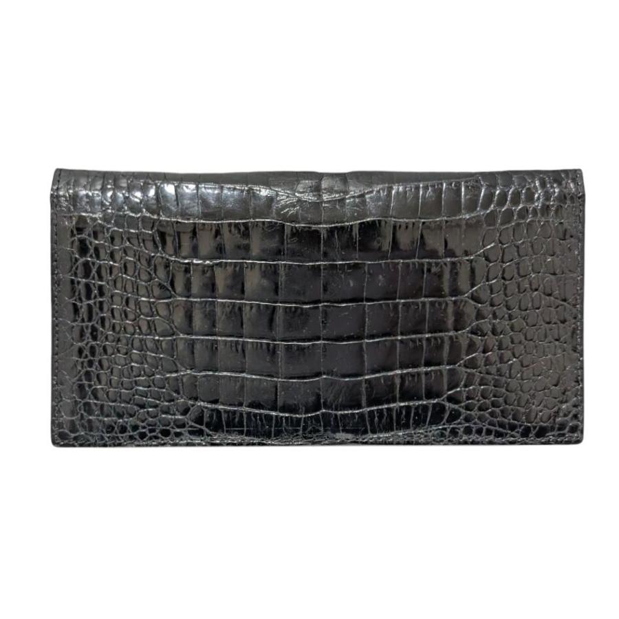 ノンブランド クロコダイル 長財布 二つ折り 長札入れ マチあり