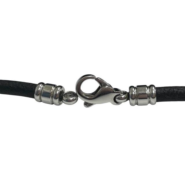 BVLGARI ブルガリ レザー チョーカー 50cm ブラック 黒 BVLGARI ブルガリ レザー チョーカー 50cm ブラック 黒