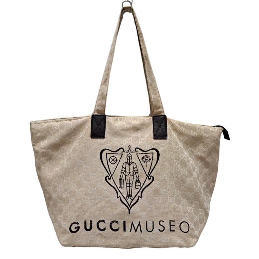 グッチ ミュゼオ 限定 トートバッグ ファスナー付 283416 ベージュ GG GG柄 トート GUCCI レディース メンズ 【中古】 GUCCI（グッチ） ミュゼオ 限定 トートバッグ ファスナー付 283416