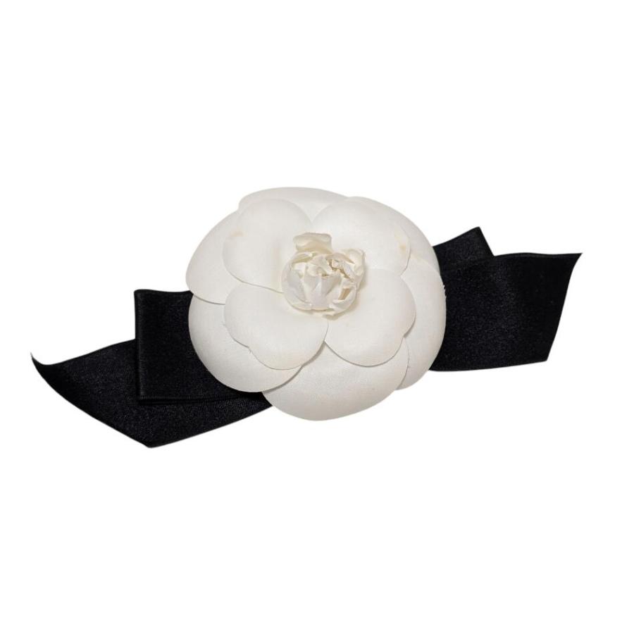 新品同様 CHANEL シャネル カメリア コサージュ ブローチ リボン