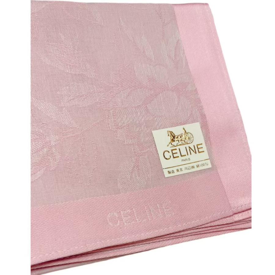 CELINE（セリーヌ） 未使用 ハンカチ 花柄 アクセサリー ピンク ロゴ