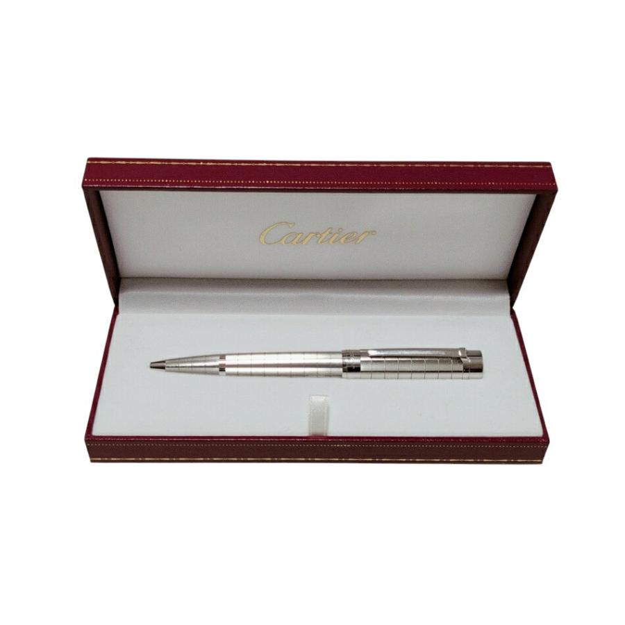 【廃盤品】Cartier ボールペン シルバー ギャランティカード付属 Cartier（カルティエ） パシャドゥカルティエ ボールペン シルバー