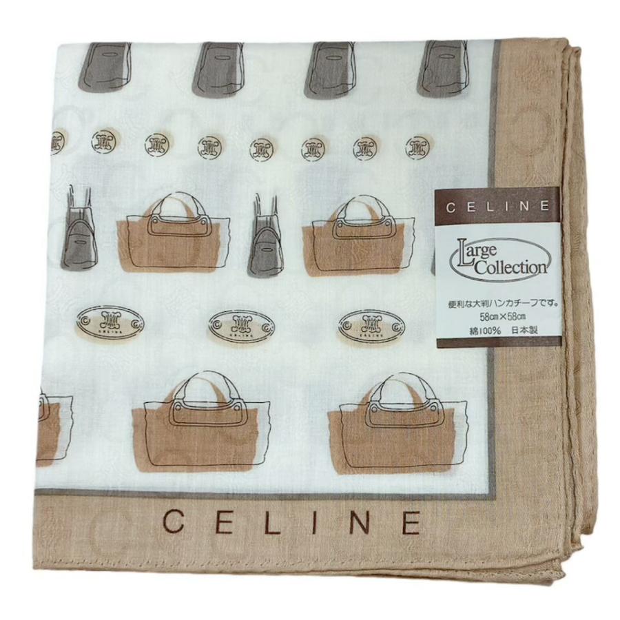 CELINE（セリーヌ） 未使用 ハンカチ 大判 58cm マカダム柄 バッグ柄