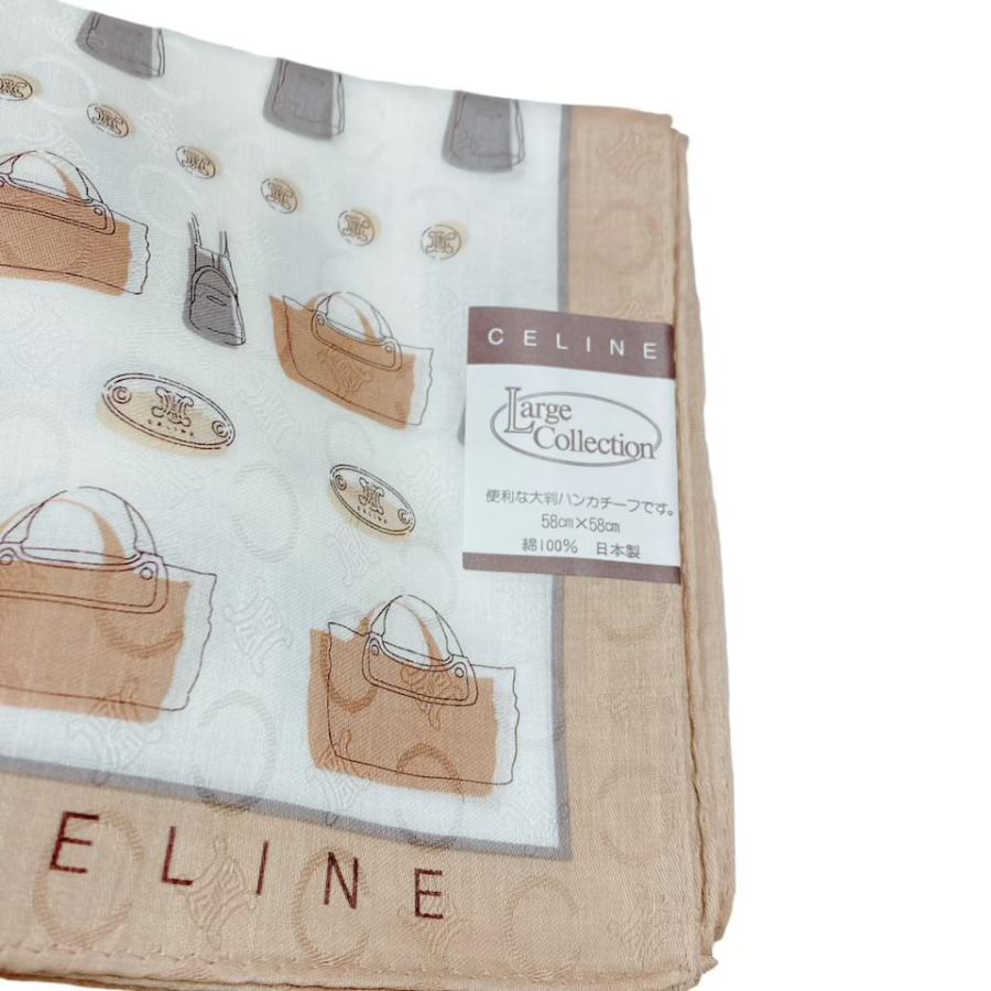 CELINE（セリーヌ） 未使用 ハンカチ 大判 58cm マカダム柄 バッグ柄