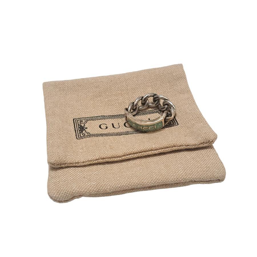 GUCCI グッチ 指輪 チェーンリング SV925 ロゴエナメルリング GUCCI グッチ 指輪 チェーンリング SV925 ロゴエナメルリング