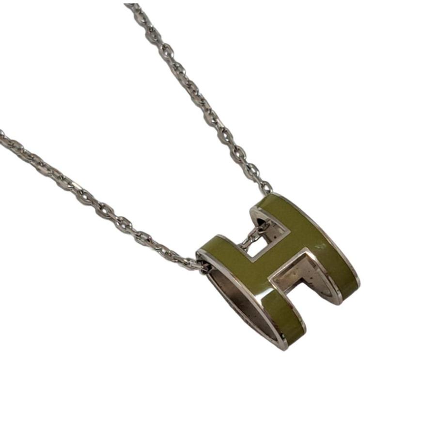 HERMES 新品同様 エルメス ポップアッシュ ネックレス グリーン  