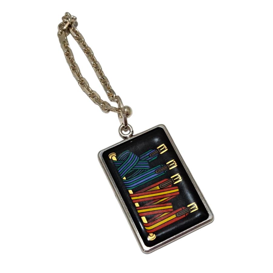 エルメス エマイユ キーホルダー キーリング シルバー 七宝焼 ステンレス SV925 HERMES メンズ レディース 【中古】 HERMES（エルメス） エマイユ キーホルダー キーリング シルバー