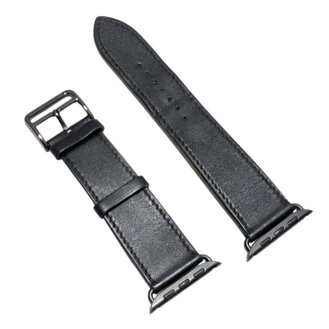 HERMES レザーウォッチベルト ブラック HERMES（エルメス） アップルウォッチ 時計用 ベルト レザー 35mm用