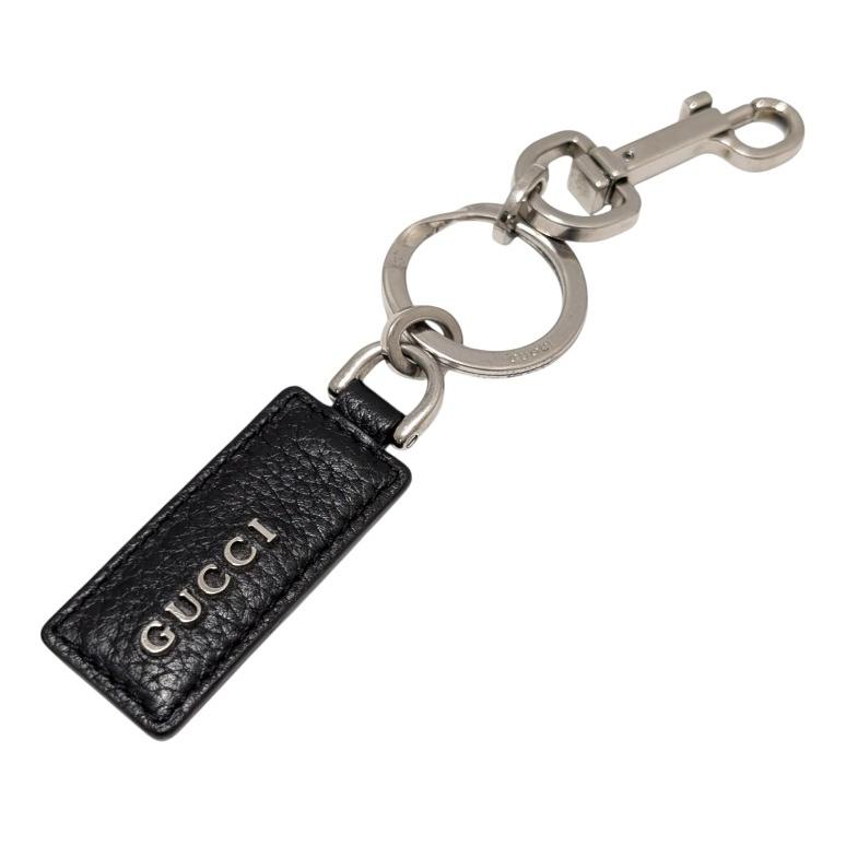 GUCCI（グッチ） キーホルダー キーリング レザー メタル シルバー