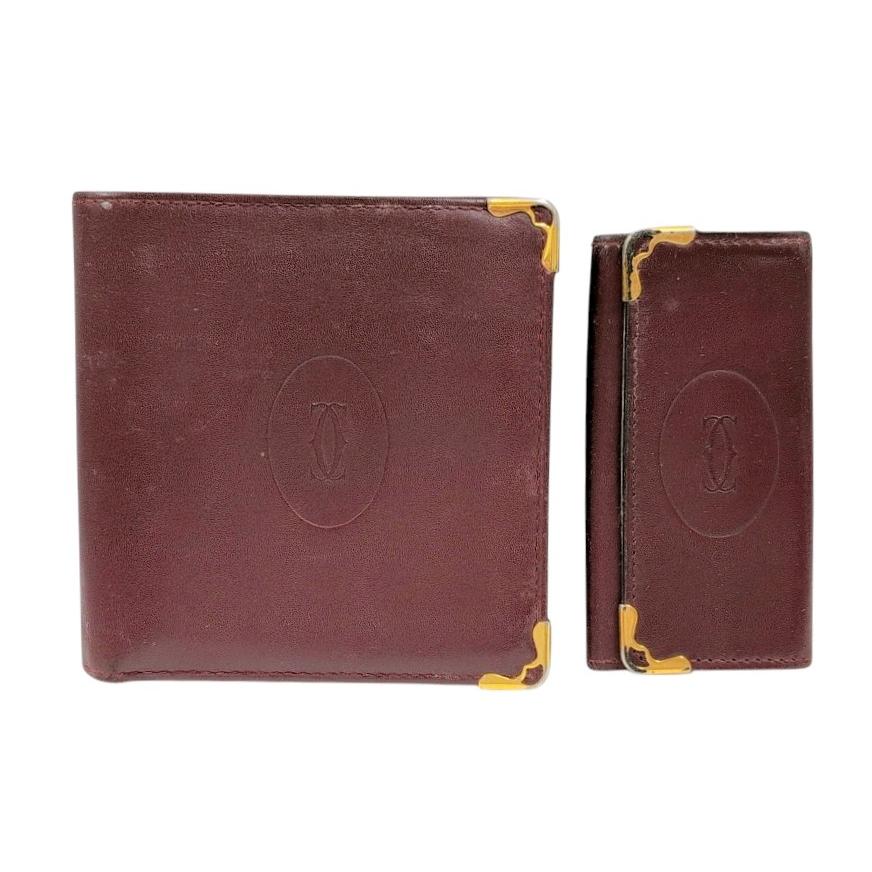 Cartier 二つ折り財布 ボルドー キーケース セット カルティエ Cartier（カルティエ） マスト 財布 二つ折り ボルドー キーケース