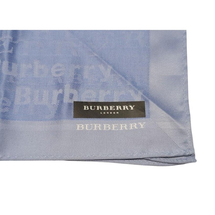 BURBERRY（バーバリー） 未使用 ハンカチ 綿 scarf ブルー ロゴ