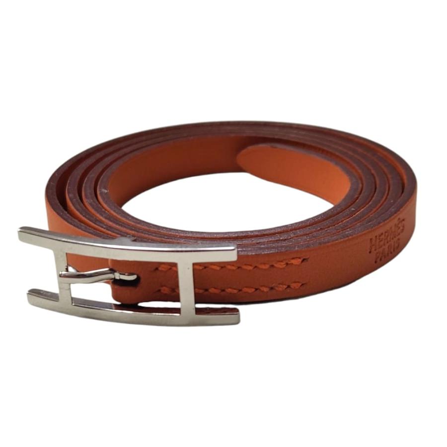 お値下げ中　新品未使用　HERMES アピ3レザーブレスレット HERMES 未使用 エルメス ブレスレット レザー アピ3 Hapi 3 オレンジ