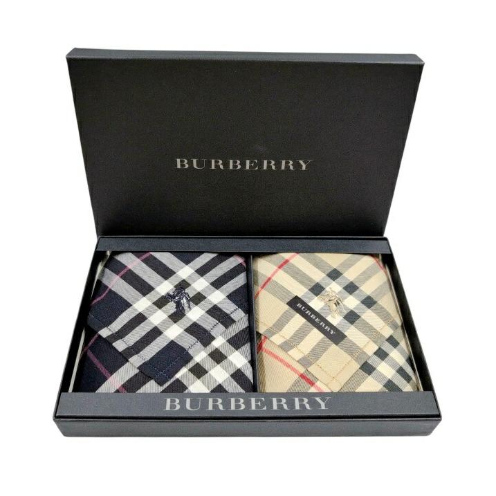 BURBERRY（バーバリー） 未使用 ハンカチ ネイビー ベージュ チェック