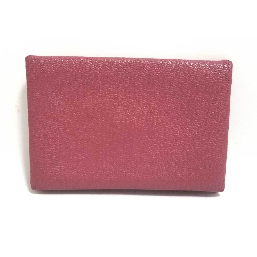 HERMES エルメス カードケース カルヴィ 名刺入れ シェーブル ピンク 