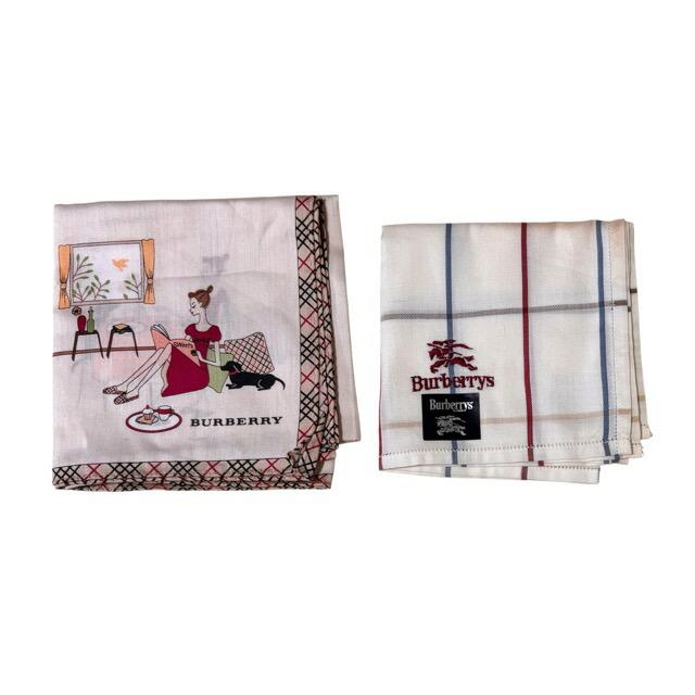【期間限定値下げ】BURBERRY ハンカチ５枚セット 女の子バーバリーチェック BURBERRY（バーバリー） ハンカチ ベージュ オフホワイト スカーフ 2枚