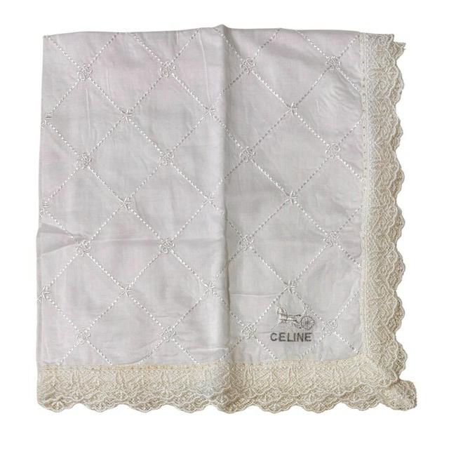 CELINE（セリーヌ） ハンカチ マルチカラー ホワイト チェーン レース