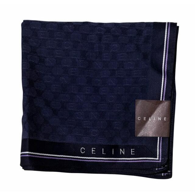 CELINE（セリーヌ） 未使用 ハンカチ 50cm scarf スカーフ ネイビー