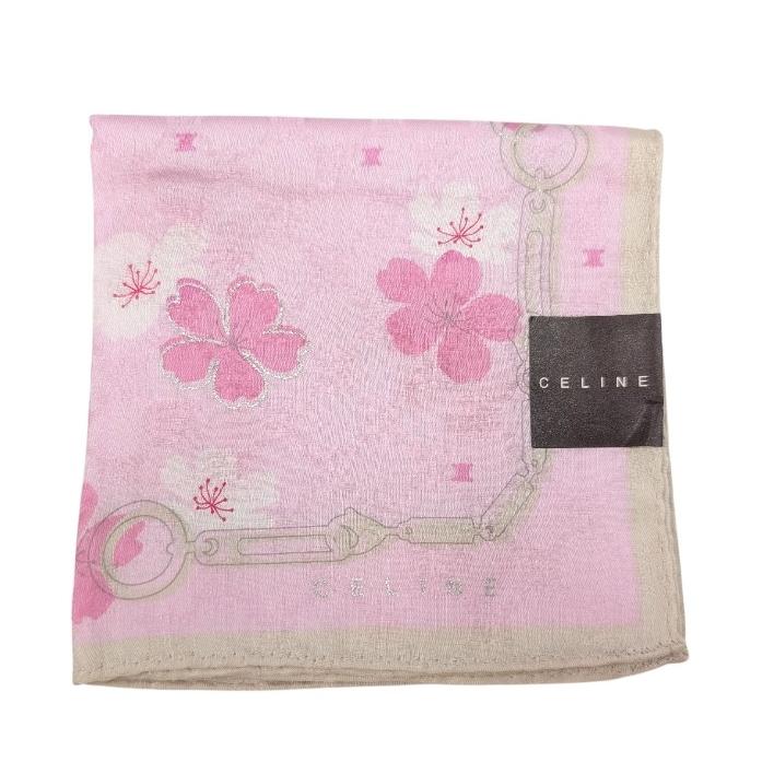 CELINE（セリーヌ） 未使用 ハンカチ ピンク さくら 桜 マカダム 