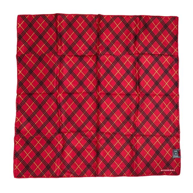 BURBERRY（バーバリー） 未使用 スカーフ 大判 ハンカチ 絹 混 綿