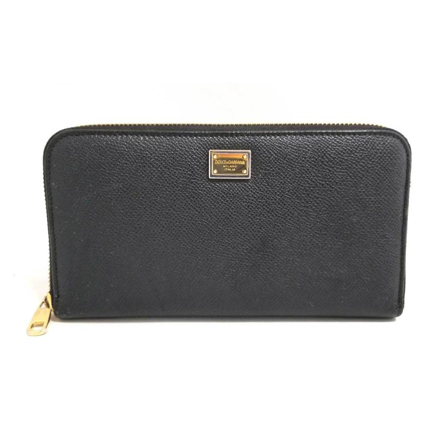 ドルチェ ガッバーナ 長財布 ラウンドファスナー 財布 メンズ ブラック 黒 レザー Dg D G ドルガバ Dolce Gabbana 中古 0707e1721 ブランディールyahoo ショップ 通販 Yahoo ショッピング