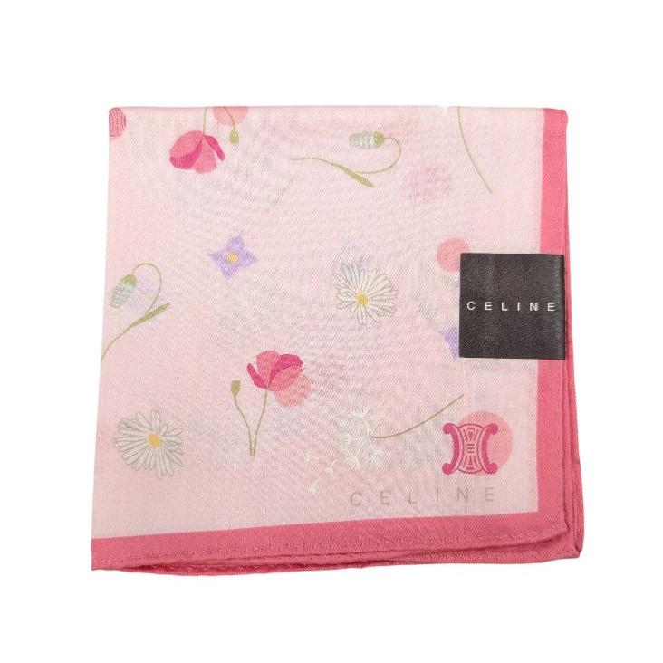 CELINE（セリーヌ） 未使用 ハンカチ 花柄 フラワー ピンク マカダム