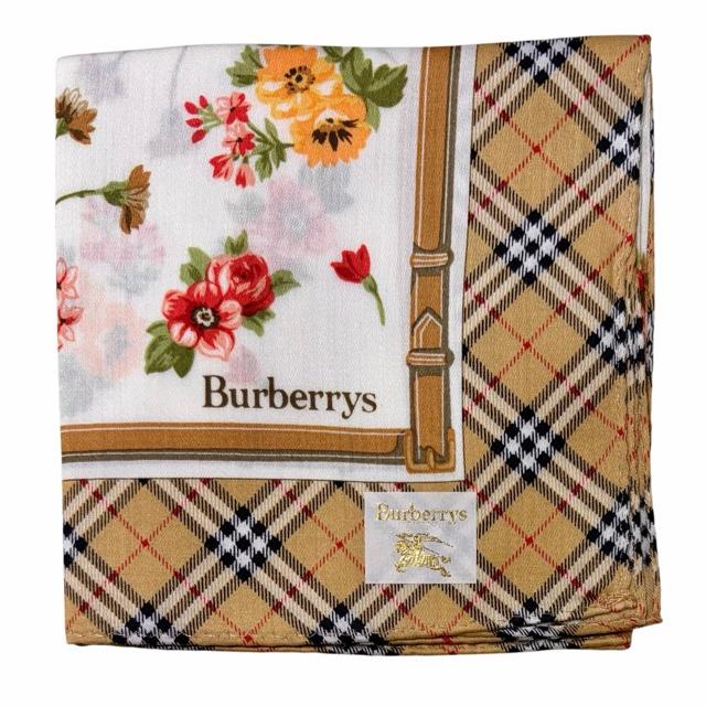 BURBERRY（バーバリー） 未使用 ハンカチ 綿 scarf スカーフ フラワー