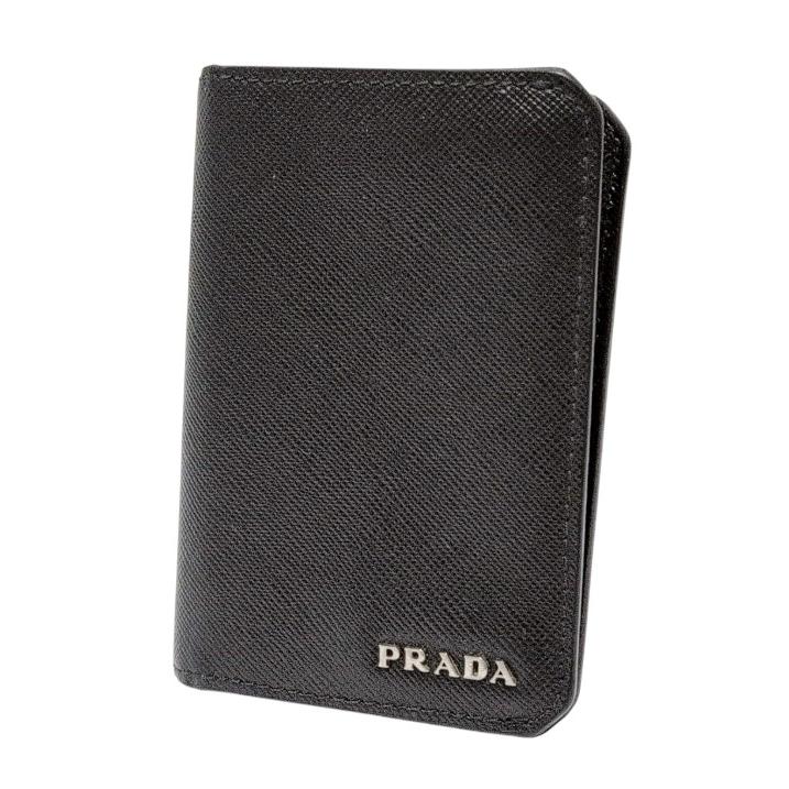 PRADA（プラダ） カードケース サフィアーノ 型押しレザー ブラック