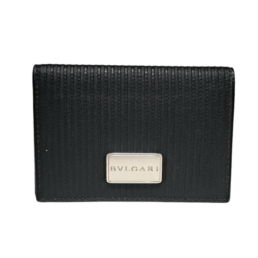 BVLGARI（ブルガリ） カードケース ミレリゲ ブラック 黒 ロゴプレート
